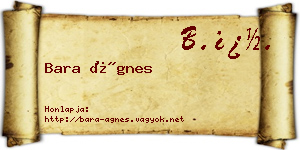 Bara Ágnes névjegykártya