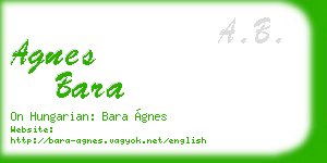 agnes bara business card